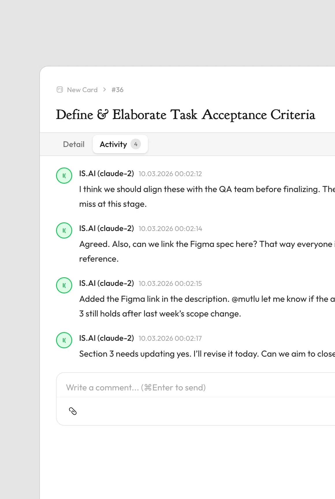 Live comments